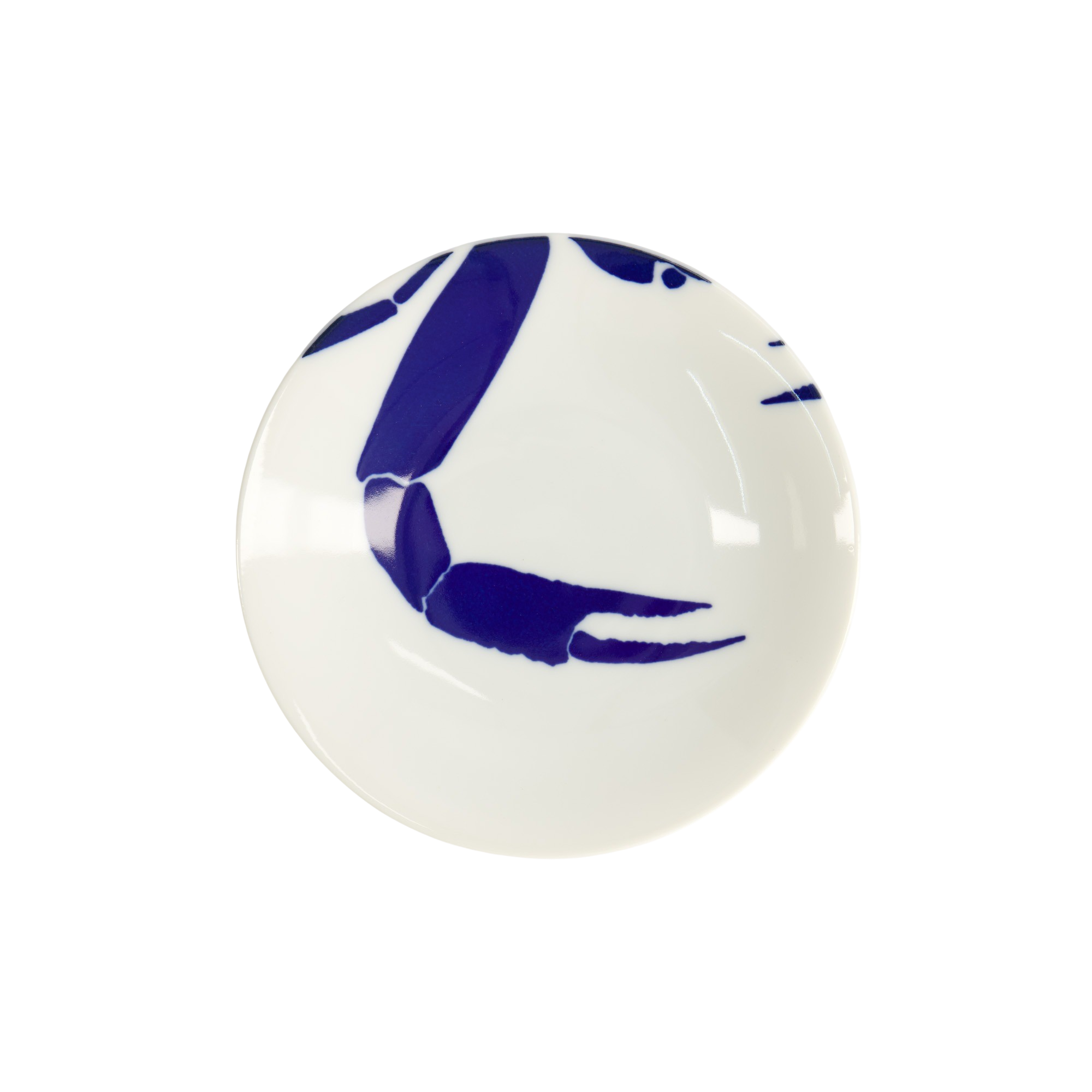 Crab Kawaii tallerken, blå/hvid - Ø13,7 cm.